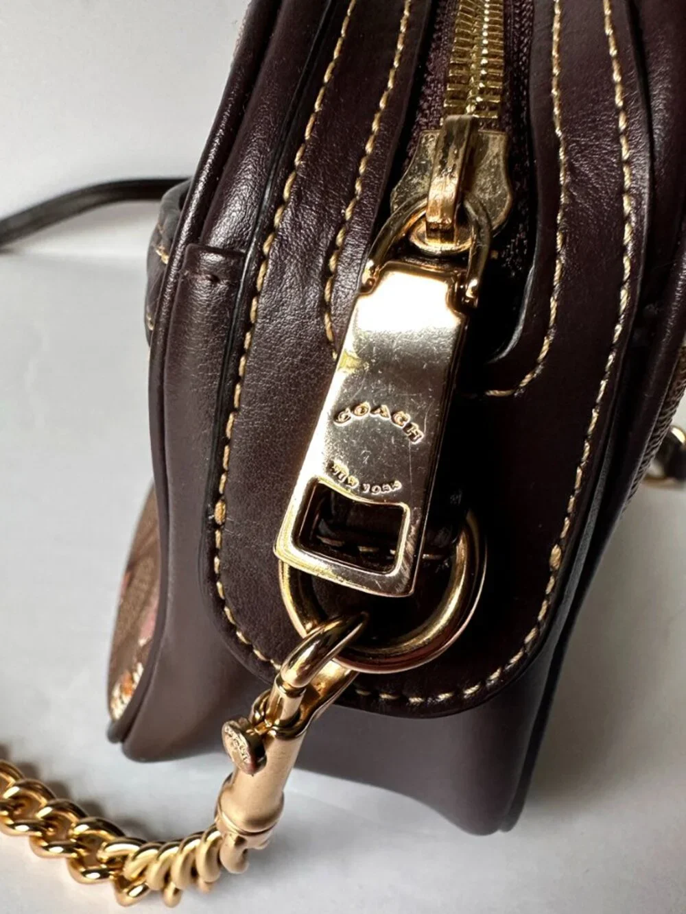 Coach Isla Chain Crossbody Bag Floral Print Signature Coated Canvas F31433